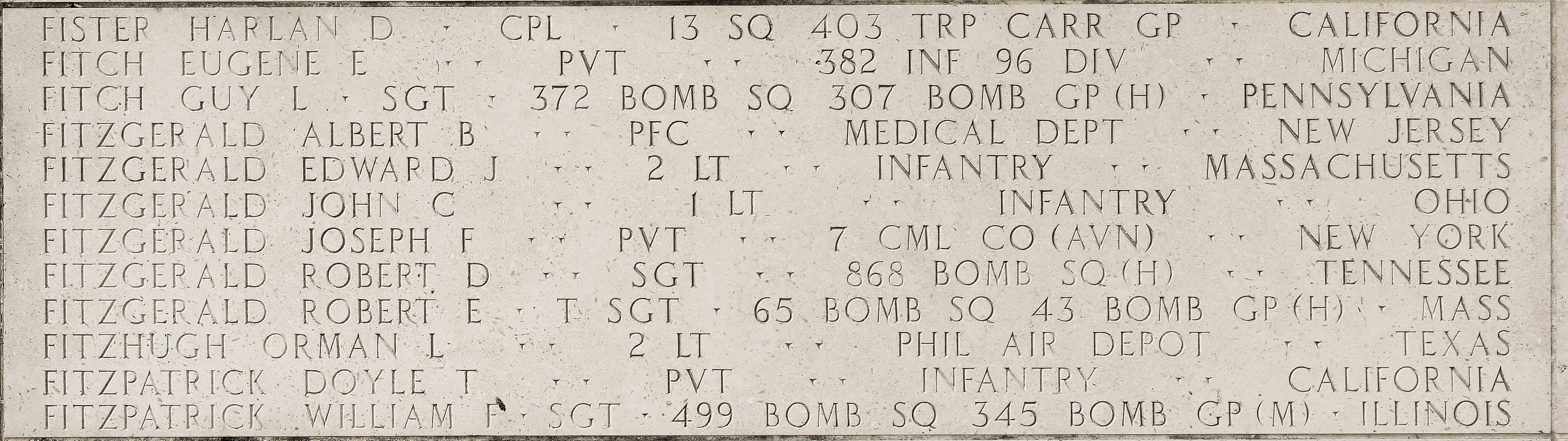 Robert E. Fitzgerald, Technical Sergeant